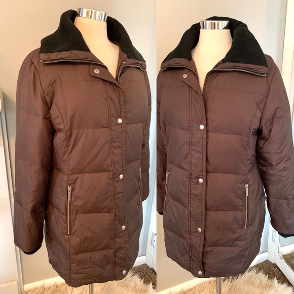 Michael Kors Down coat overcoat Quilted Brown oversized Women’s Warm winter M - Picture 13 of 14